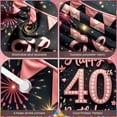 thumbnail image 4 of Pink Theme Happy 40th Birthday Banner Glitter Design 40th Birthday Display Floral Decor Balloon Birthday Celebration Backdrop for 40th Birthday Party Women's Birthday Indoor Celebration, 4 of 9