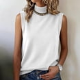 thumbnail image 4 of FRSASU Women's Vest Turtleneck Sleeveless Solid Color Knit Sweater High Neck Summer Casual Pullover Sweater White, 4 of 7