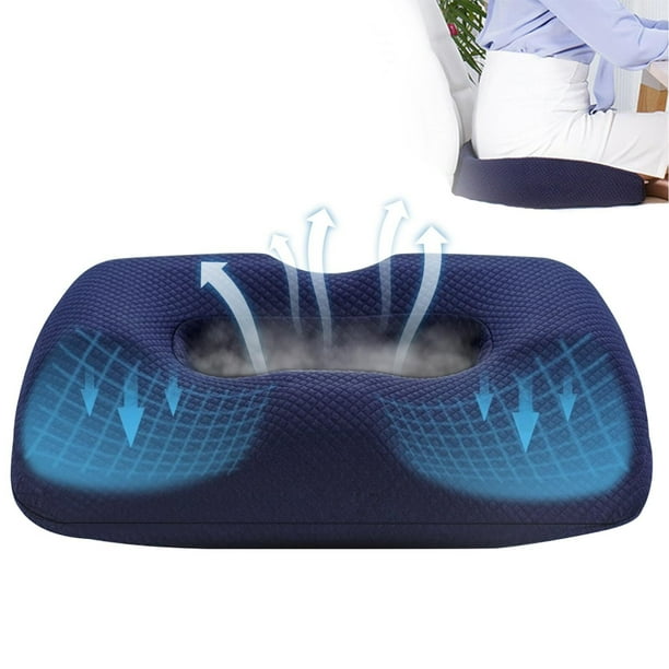 Cojín para Hemorroides de Memory Foam para Asiento, Cojín para Asiento Automovil, Cojín para Silla de Oficina, Almohadilla de Apoyo con Funda Lavable, Alivia el Dolor de Coxis y Ciatica Lumbar