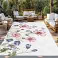 thumbnail image 2 of Spring Floral Outdoor Rug for Patio/Deck/Porch, Non-Slip Large Area Rug 5 x 8 Ft, Elegant Pastoral Flowers Watercolor Indoor Outdoor Rugs Washable Area Rugs, Reversible Camping Rug Carpet Runner, 2 of 8