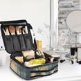 thumbnail image 5 of FORMRS Travel Makeup Bag Large Capacity Train Case Cosmetic Organizer with Adjustable Dividers, Retro Forest, 5 of 8