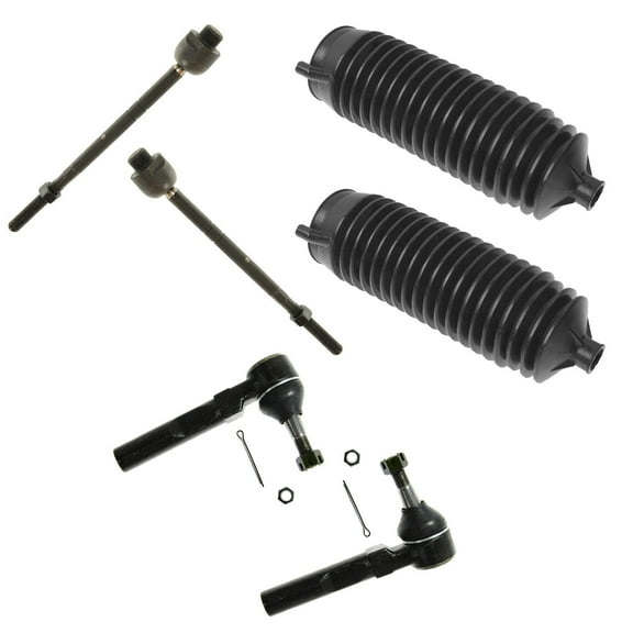 New Front 6 Piece Steering Kit Bellows Boots Inner Outer Tie Rods for Pickup Truck Fits select: 1999-2007 CHEVROLET SILVERADO, 1999-2007 GMC NEW SIERRA