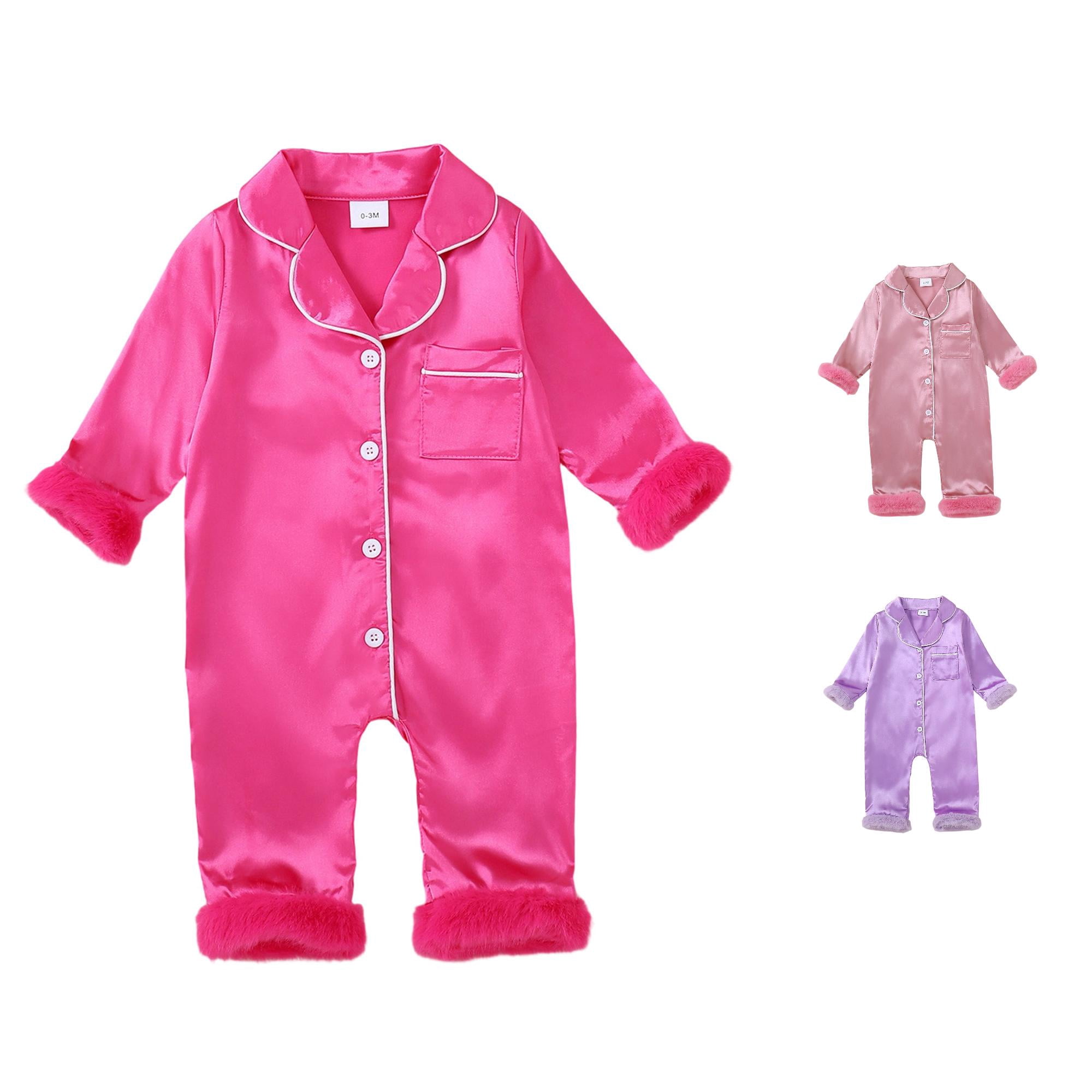 Shachafan Baby Girls Long Sleeve Pajama Romper Notched Collar Fringed Piece Home Outfit Baby Girl Shorts 3-6 Months