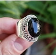 thumbnail image 6 of Navya Craft Black Onyx Oval 925 Sterling Silver Handmade Gemstone Statement Women Ring Size 4.5, 6 of 7