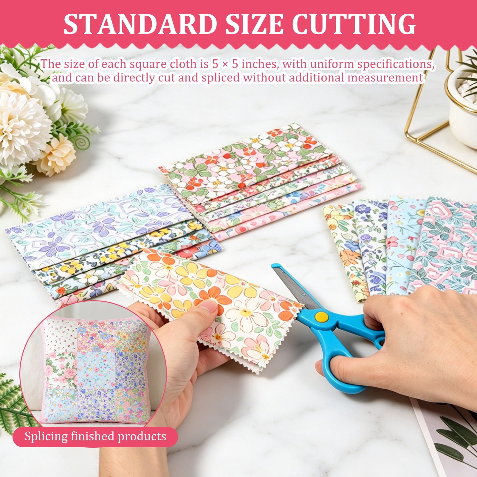 Atopoler 168 Pcs Cotton Fabric Squares,Pre Cut Quilted Fabric for Sewing Home Decor Scrapbooking Patchwork DIY Crafts,5 x 5 inches,Style 3