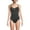Black Shine, variant on Women's Slender Suit V-neck Pleated X-back One Piece Swimsuit