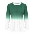 thumbnail image 4 of Inleife Fall Tops for Women Women's Casual Solid Color Long-Sleeved Loose Round Neck Non-Positioned Top, 4 of 4