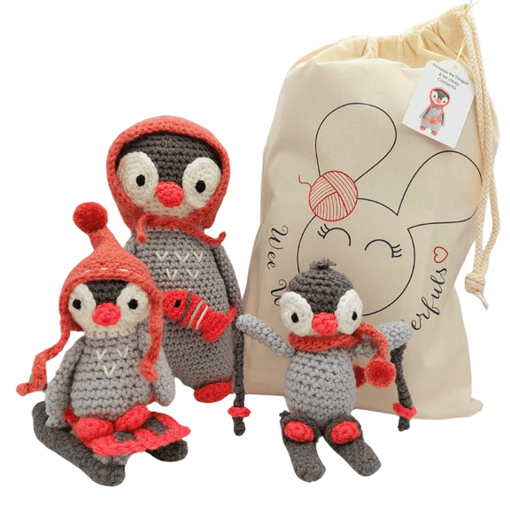 Crochet Kit - Penelope the Penguin & her Chicks