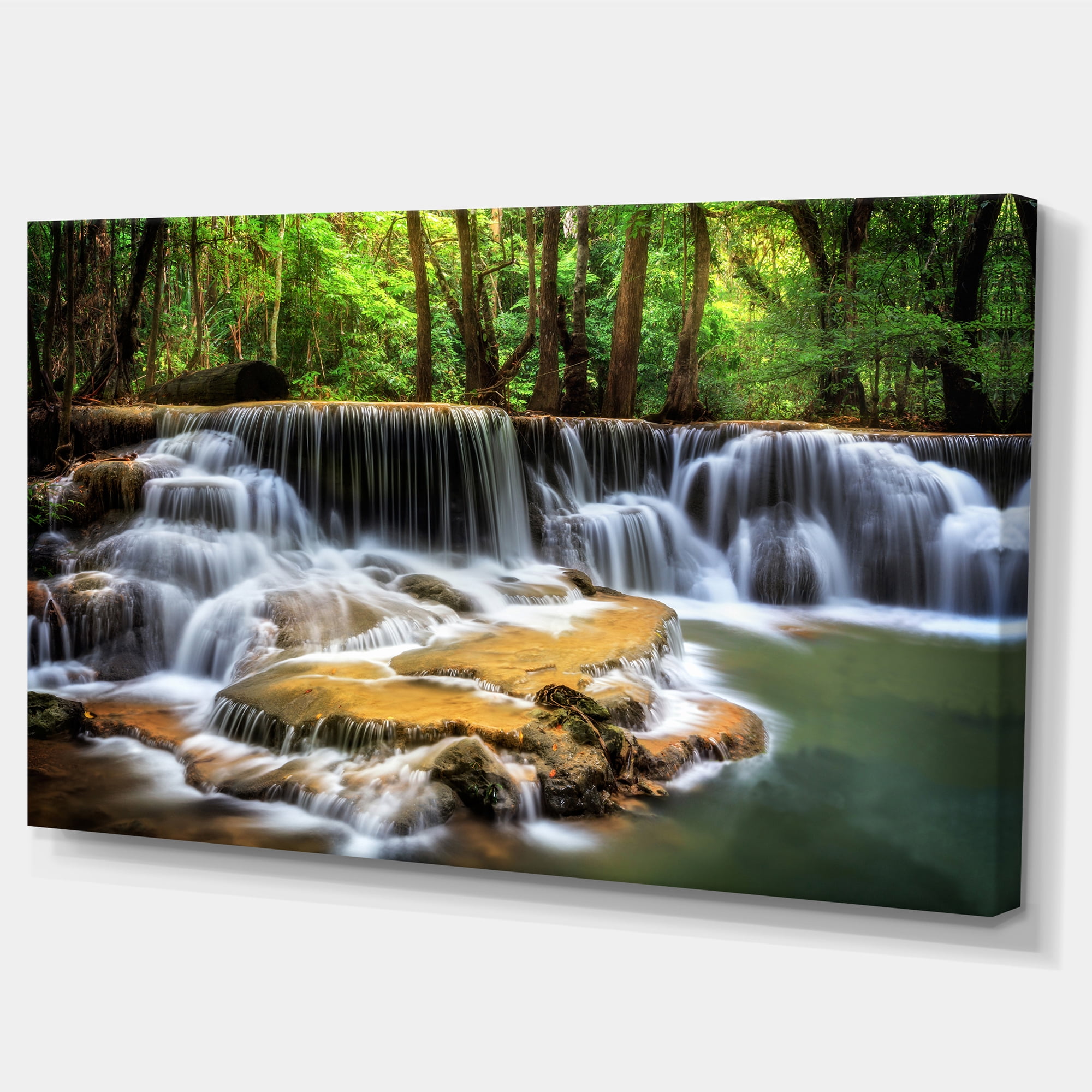 Designart 'Level Six of Huai Mae Kamin Waterfall ' Canvas Print