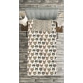 thumbnail image 3 of Ambesonne Cat Quilted Bedspread Set 2 Pcs, Hipster Nerd Characters, Twin Size, Multicolor, 3 of 3