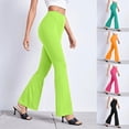 thumbnail image 1 of QLEICOM Womens Slacks Women's Wrinkle Free Relaxed Fit Straight Leg Pants Slim High Elastic Waist Solid Sports Yoga Flare Pants Work Cargo Casual Pants Wide Leg Pants Relaxed Fit Trousers Mint Green L, 1 of 8