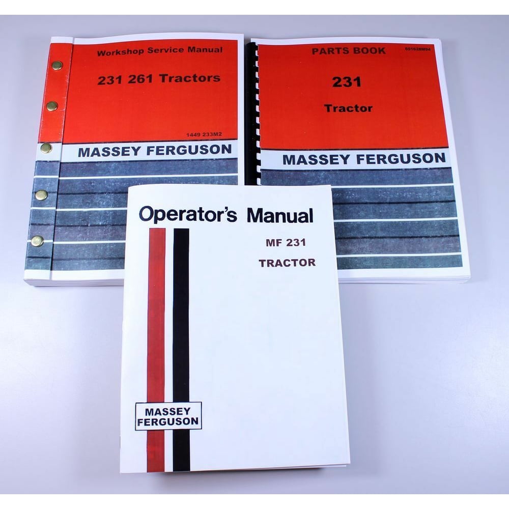 Massey Ferguson 231 Tractor Service Operators Parts Manual Catalog