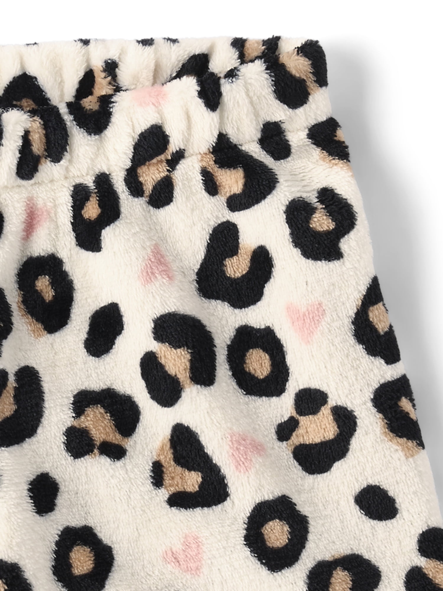 The Children's Place Girls Cozy Fleece Leopard Heart Pajama Shorts, Sizes XS-XXL