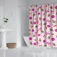 thumbnail image 2 of Pink Football and Flowers Pattern Shower Curtain 72"x84" ,Bathroom Decorative Shower Curtains Set with 12 Hooks,Modern Waterproof Washable Shower Curtain, 2 of 6
