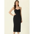 thumbnail image 4 of DARING DIVA Spaghetti Straps Ruched Twist Front Dress M Black, 4 of 6