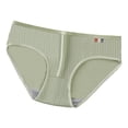thumbnail image 3 of dianhelloya Mid-rise Elastic Waistband Cotton Crotch Women Briefs Soft Solid Color Ribbed Panties, 3 of 8