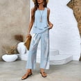 thumbnail image 3 of Enjoytime Womens 2 Piece Outfits Square Neck Tank Tops with Printed Wide Leg Pants Matching Set Casual Beach Vacation Lounge Sets, 3 of 4