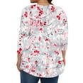 thumbnail image 5 of T Shirts for Women Plus Size 3/4 Sleeve Round Neck Gradient Plus Size Solid Color T-shirt Home Casual Top Pink XXL, 5 of 6