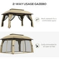 thumbnail image 5 of Outsunny 10' x 13' Patio Gazebo with Netting & Curtains, Beige, 5 of 10