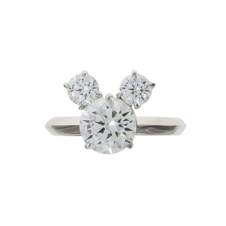 Mickey Mouse Sterling Silver Cubic Zirconia Ring, Size (Best Looking Cubic Zirconia Rings)