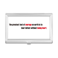 thumbnail image 1 of Quote The Greatest Test Is To Bear Defeat Business Card Holder Case Pocket Box Wallet, 1 of 3