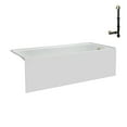 thumbnail image 4 of Streamline NAL-5260-PBR 60 in. x 30 in. Acrylic Right-Hand Drain Alcove Bathtub in Glossy White With External Drain in Polished Brass, 4 of 10
