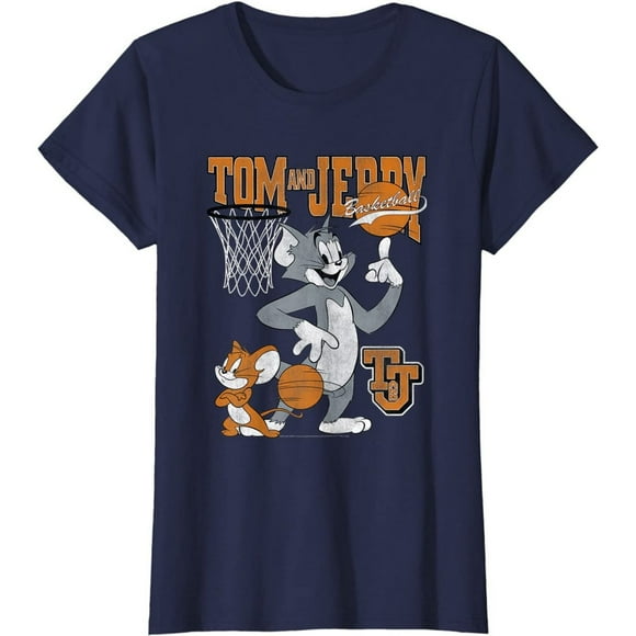 Tom And Jerry T-Shirt en Coton de Basketball pour Femmes