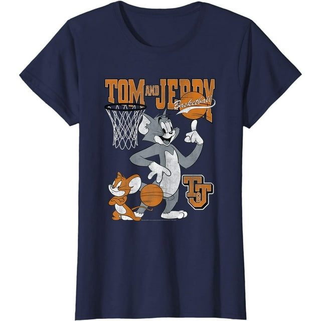 Tom And Jerry T-Shirt en Coton de Basketball pour Femmes