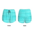 thumbnail image 3 of KLL Turquoise Wooden Pattern Shorts Women,Athletic Shorts High Waisted Running Shorts Pocket Sporty Short Gym Elastic Workout Shorts-X-Large, 3 of 7