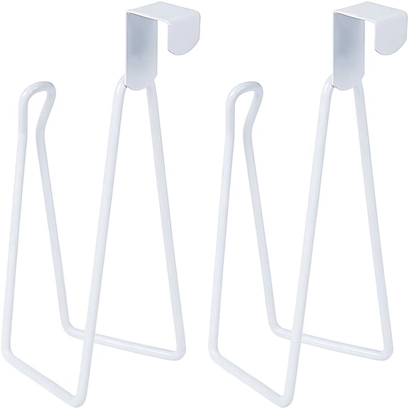 XIBUFE 2 Pcs Over the Tank Toilet Paper Holder Metal Toilet Tissue Roll Holder Dispenser for Bathroom Storage and Organization,Holds 1 Roll (White)