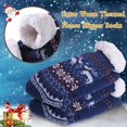 thumbnail image 3 of Men's Winter Thermal Fleece Lining Knit Slipper Socks Christmas Non Slip Socks, 3 of 6