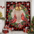 thumbnail image 2 of Shower Curtain, Christmas Cardinal Bell Flower Waterproof Shower Curtain Set with Hooks for Bathroom Showers,Stalls and Bathtubs,48x72In Red Black Checkered Snowflake, 2 of 9