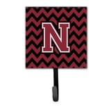 Letter N Chevron Garnet & Black Leash or Ke… product image