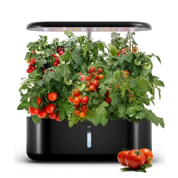 MATSKY 10 Pods Hydroponic Growing System with LED Grow Light, 5L Indoor Herb Garden Starter Kit with Quiet Smart Water Pump & Auto Timer, Black