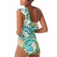 thumbnail image 3 of VINCE CAMUTO SWIM Women's White Tropical Print Removable Cups Lined Ruffled One Shoulder One Piece Swimsuit 14, 3 of 3