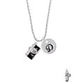 thumbnail image 2 of Delight Jewelry Silvertone Black Camera Silvertone Script Initial Disc - D - Charm Necklace, 20"+3", 2 of 4