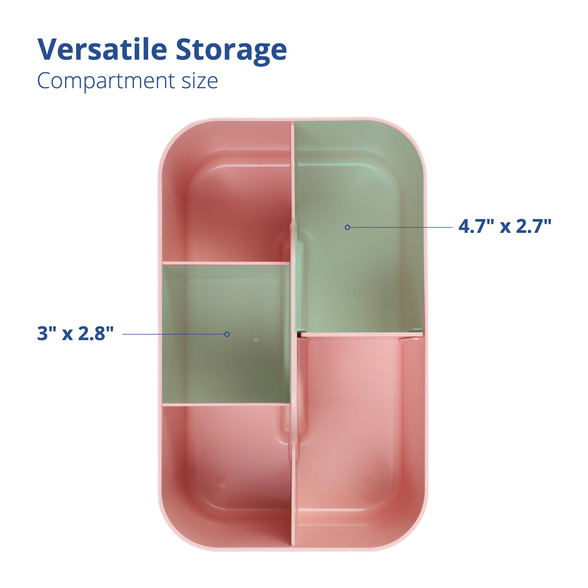 BLUE GINKGO Plastic Storage Caddy Organizer | Multipurpose, Portable, Stackable | (Rectangle) Pink