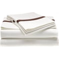 thumbnail image 1 of Ensemble de Draps en Coton à 300 Fils XL-Blanc/chocolat, 1 of 2