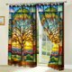 thumbnail image 1 of Waterproof curtain stained glass window digital printing curtain art forest 180x213CM, 1 of 1