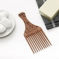 thumbnail image 5 of AFROPICK Wood Hair Pick for Long, Thick, Curly, & Afro Hair (Engraved Brown), 5 of 5