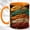 Orange, variant on Dragon Heads Coffee Mug, Fantasy Dragon Mug, Ceramic 11 oz