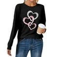 thumbnail image 2 of JAKANYQ T-Shirts pour Femmes Mode Décontractée Col Rond Manches Longues T-Shirt pour Amour Cœur Lettre Couche de Base Confortable et Tendance. pour Usage Quotidien. Tee Respirant, 2 of 3