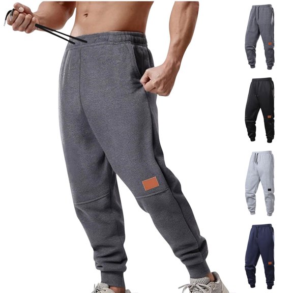 qucoqpe Mens Sweatpants Trendy Drawstring Athletic Elastic Waist Joggers Trousers Baggy Workout Running Sweat Pants for Men