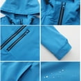 thumbnail image 4 of UTSJKR Women's Lightweight Waterproof Rain Jacket Long Sleeve Hooded Windbreaker Outdoor Coat Zip Up Rainwear Packable Outwear Blue S, 4 of 8