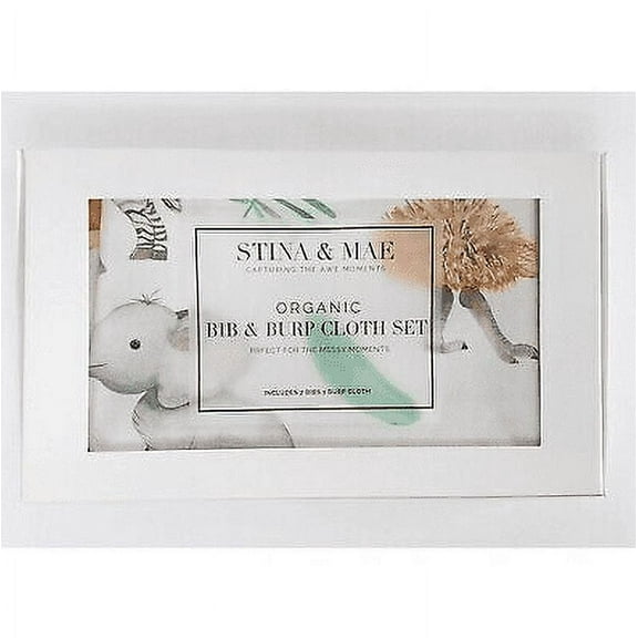 TINA & MAE Safari Life Organic Cotton Bib/Burp Set - 2 pack