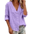 thumbnail image 5 of Women's Plus Size Long Sleeve Tops Featuring V-Neck Cardigan Style and Loose Casual Fit, 5 of 6