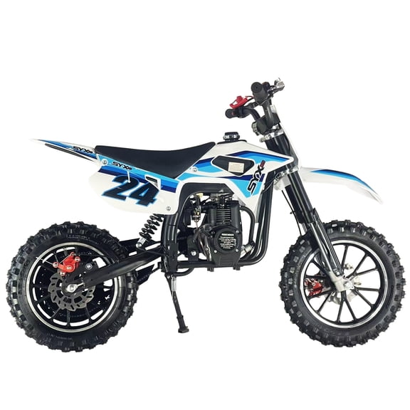 SYX MOTO TrailBlazer 40cc 4-Stroke Kids Gas Mini Dirt Bike, Automatic Off-Road Pit Bike for Beginners, Blue