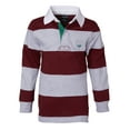 thumbnail image 1 of Polo Rugby à Manches Longues Rayé en Coton pour Garçons - Bourgogne/gris - Taille 14, 1 of 6