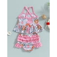 thumbnail image 2 of Kmbangi Toddler Girls Swimsuits 2Pcs, Summer Ruffle Bikini Set Beachwear Bathing Suits, 2 of 9