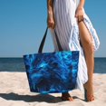 thumbnail image 6 of Kdxio Ice Blue Fire Wolf for Beach Bag for Women Large Beach Tote Bag Waterproof Sandproof Swim Bag with Zipper Pockets Beach Vacation Travel, 6 of 7
